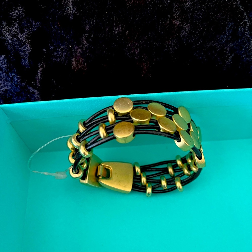 Unisex black and gold bracelets